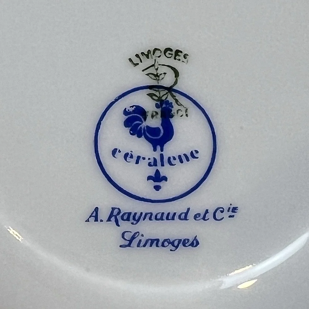 Limoges France Raynaud Ceralene Hawthorn Embossed White Saucers Set of 6